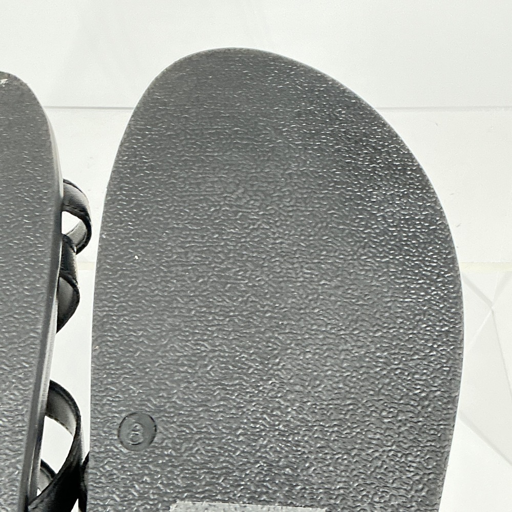 Seychelles Size 8 Black Leather Strappy Toe Loop Slide Sandals Rule the World - Picture 14 of 15